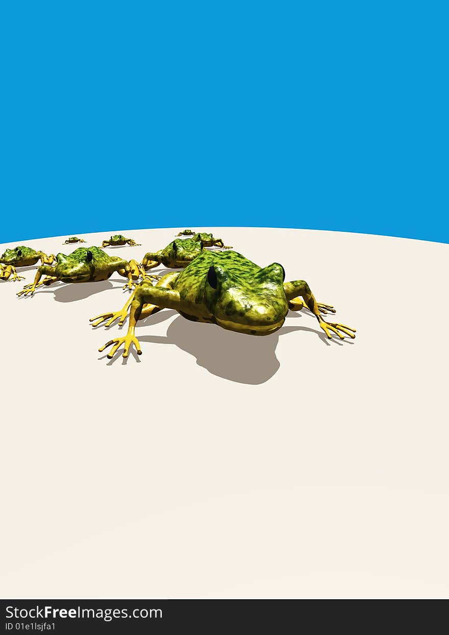 Illustration of ecological abstract with frogs