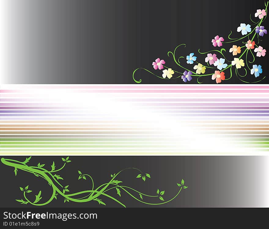 Vector nature flowers abstract colors