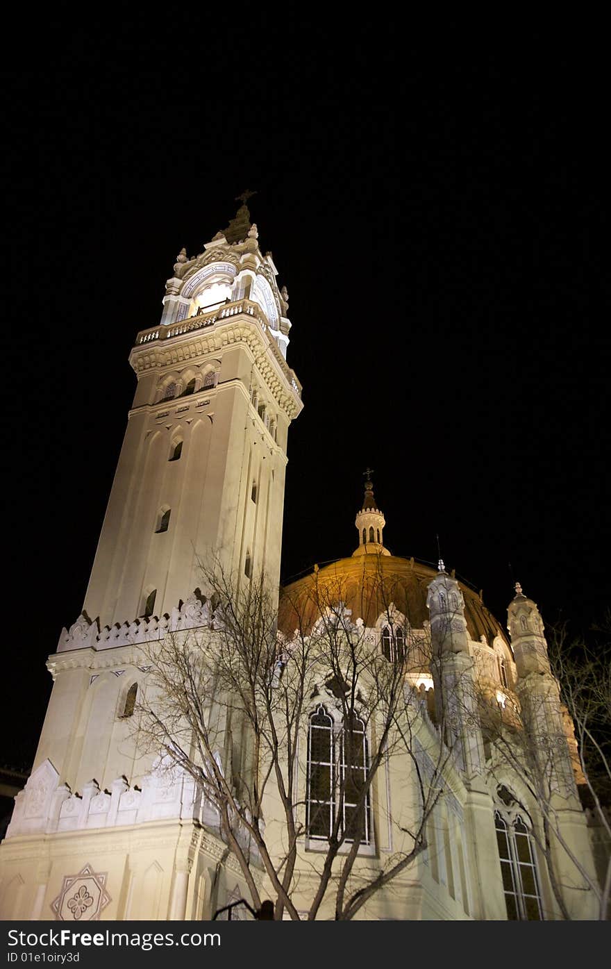 Illuminated church