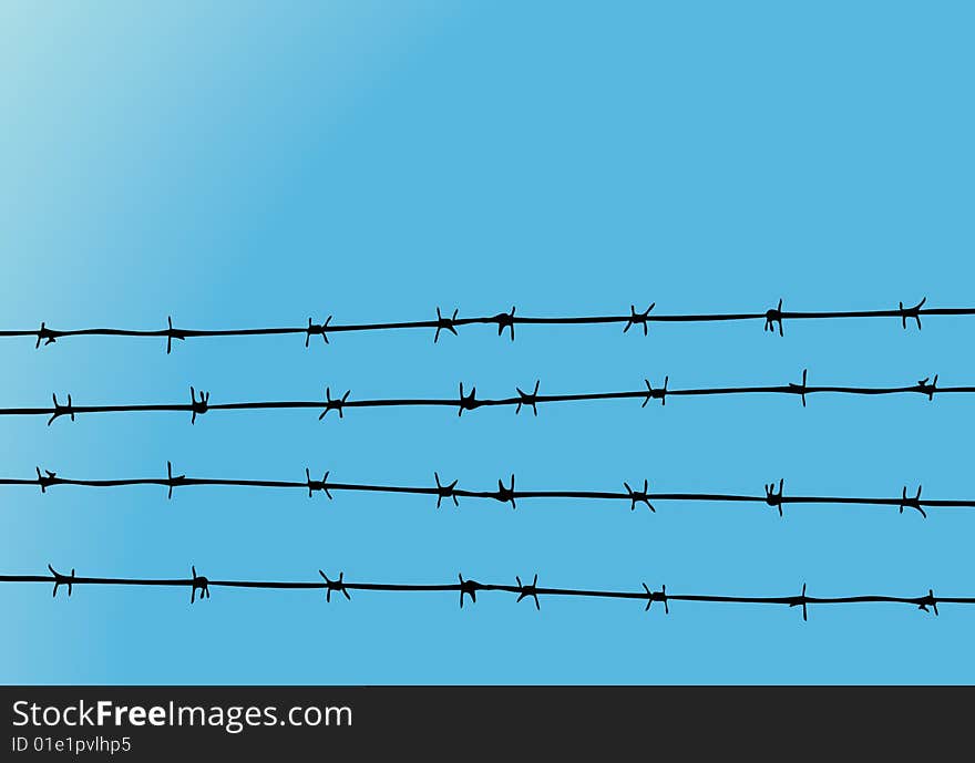 Barbed Wire In A Blue Sky