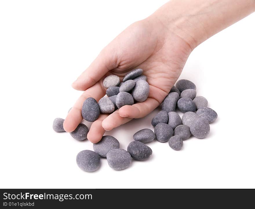 stones on a white background