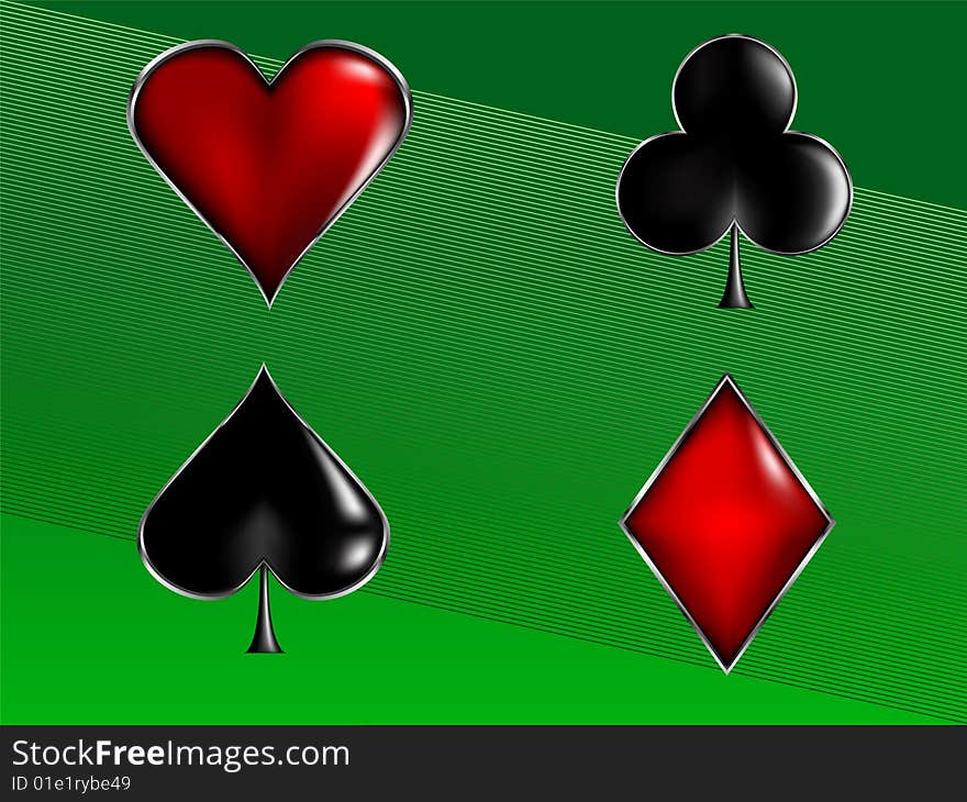 vector illustration of Poker cards signs