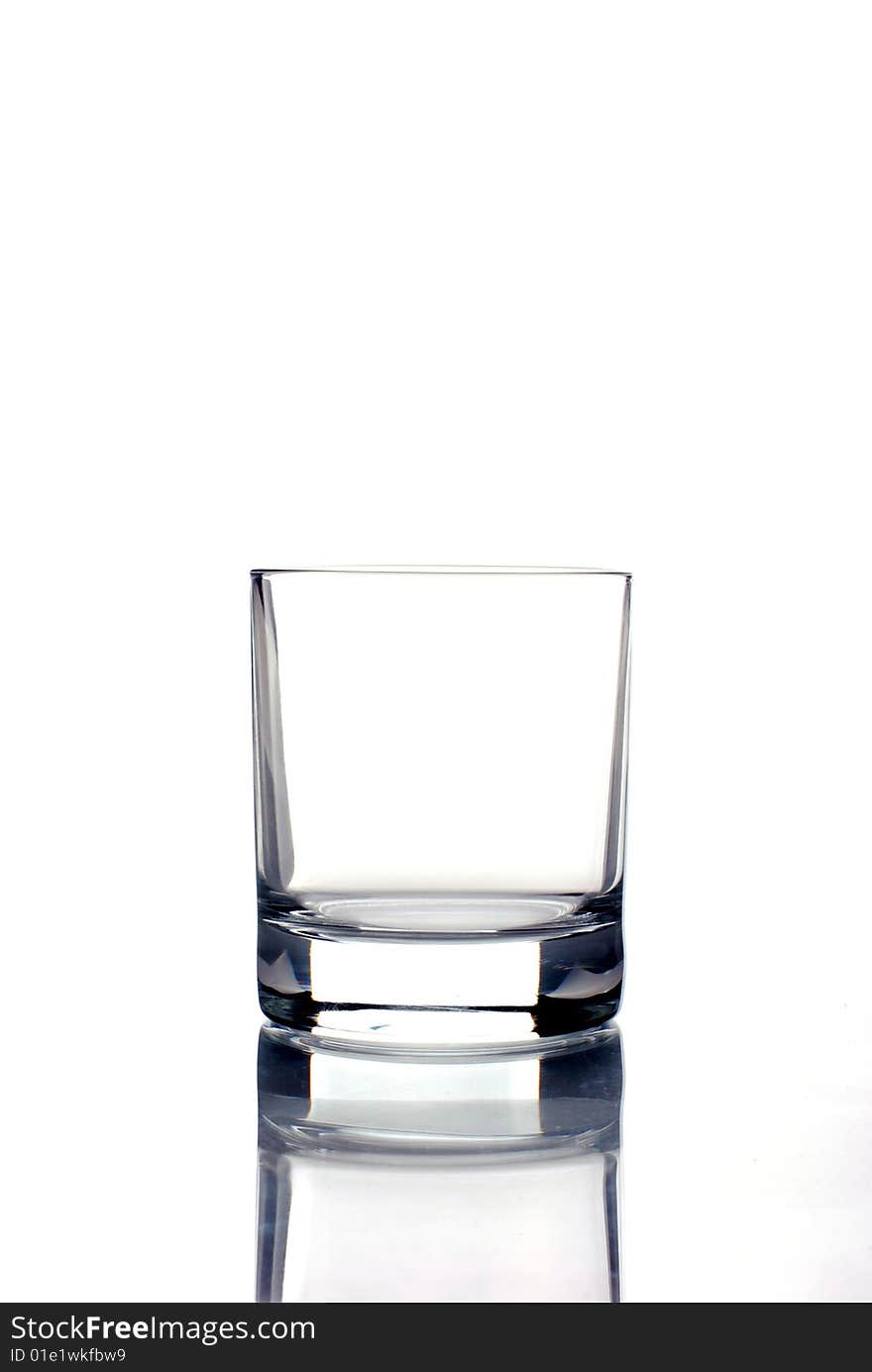 Drinking glass on white background