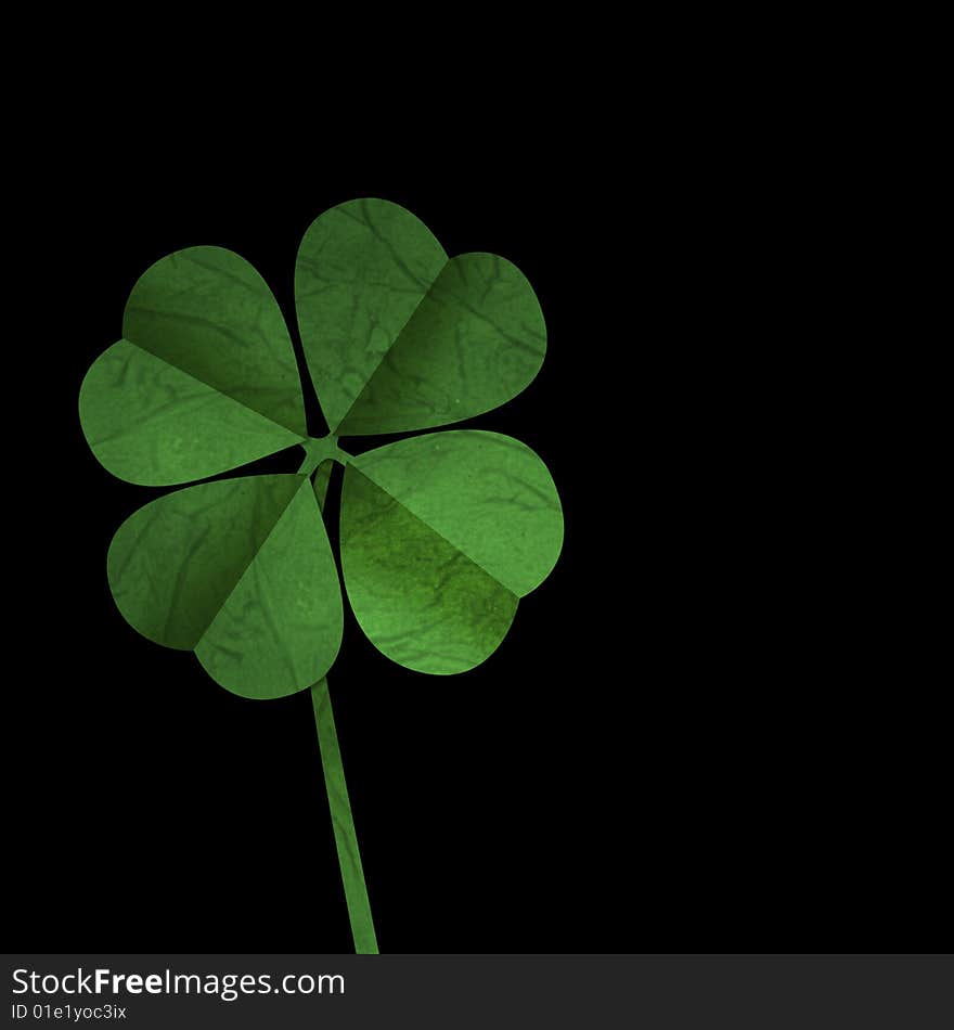 Four leaf clover on Black background. Four leaf clover on Black background