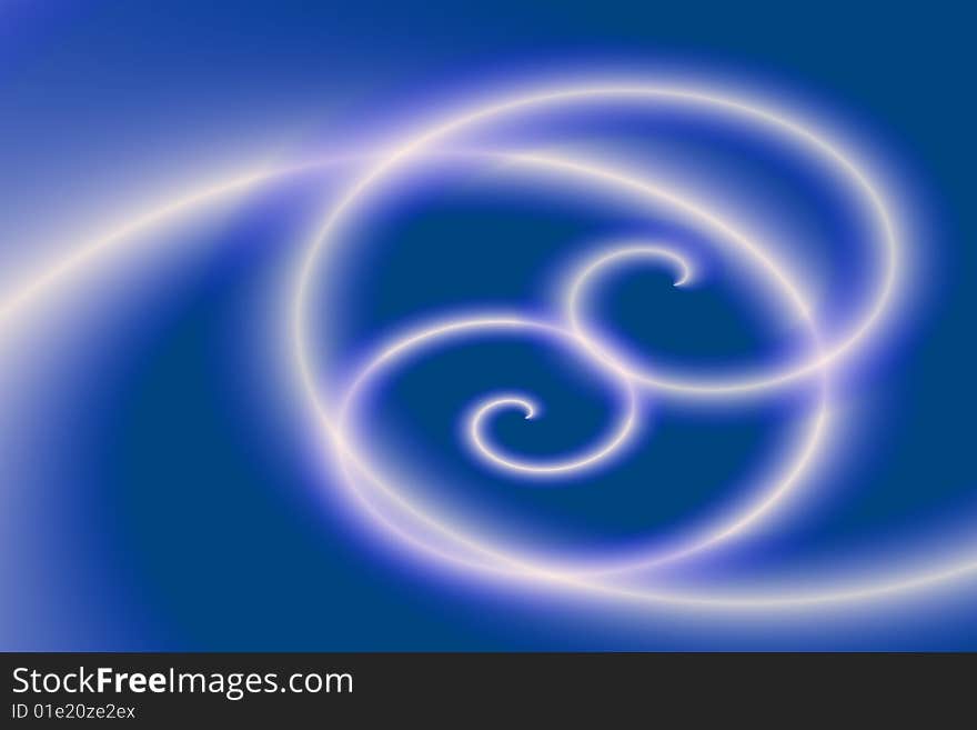 Illustration of blue abstract background with curl light