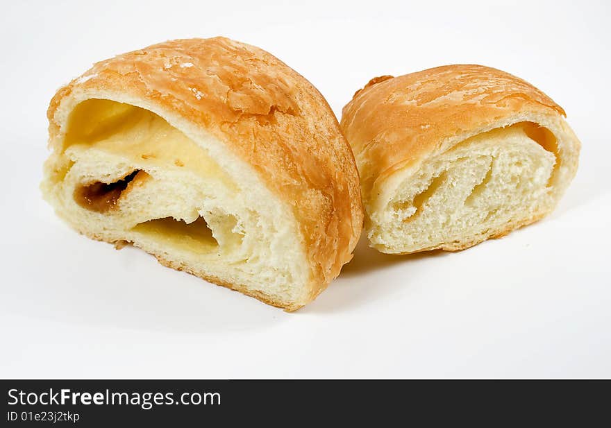 Cookies with the condensed milk on white. Cookies with the condensed milk on white