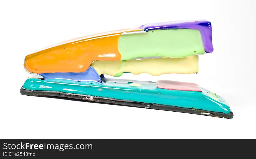 Set of colored blot on stapler