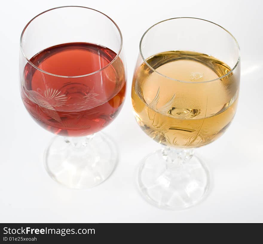 Two crystal wine-glassful