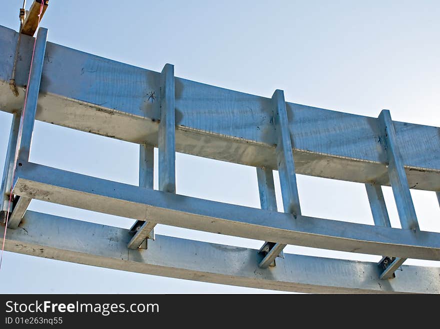 Close up of steel radius of construction site. Close up of steel radius of construction site.