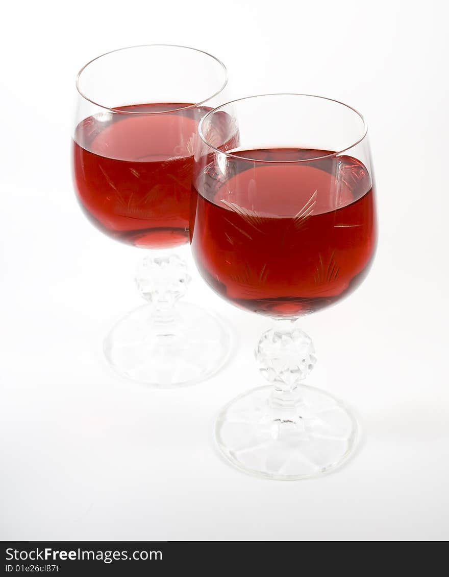 Two crystal wine-glassful