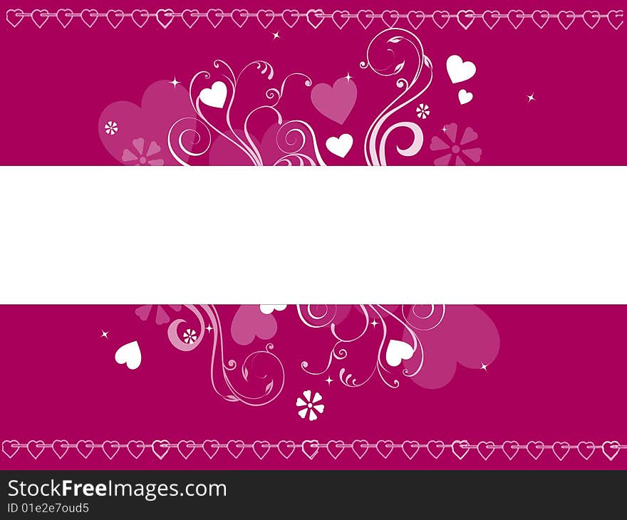 Illustration of purple valentines banner. Illustration of purple valentines banner