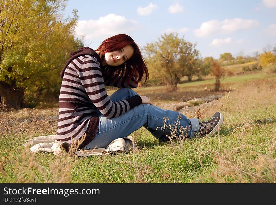 Smiling girl at countryside in Ukraine. Smiling girl at countryside in Ukraine