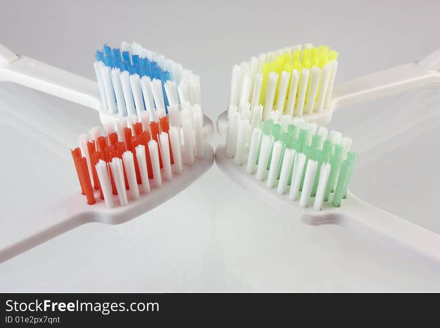 Varicoloured toothbrushes for whole family. Varicoloured toothbrushes for whole family