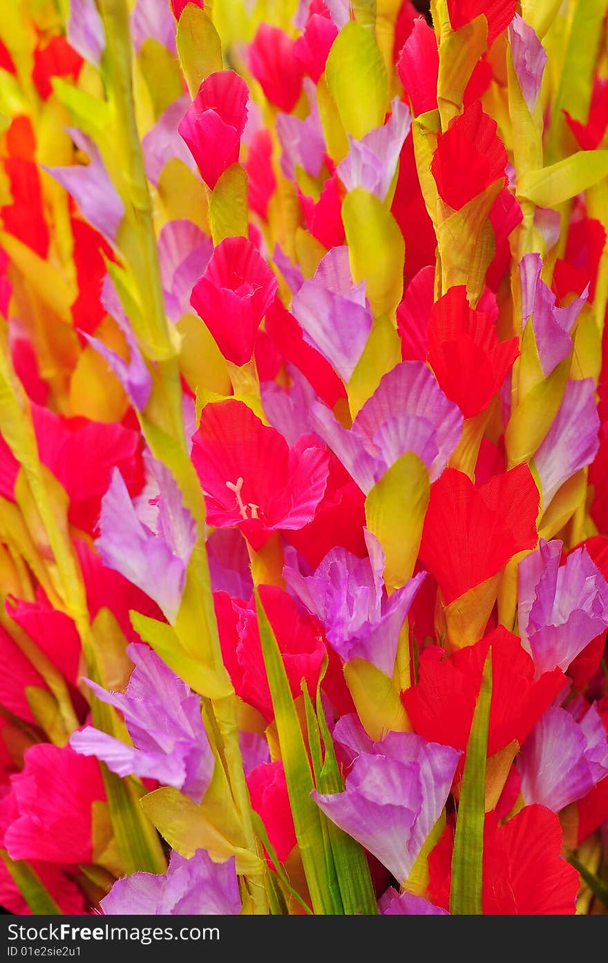 Array of colorful paper flowers. Array of colorful paper flowers