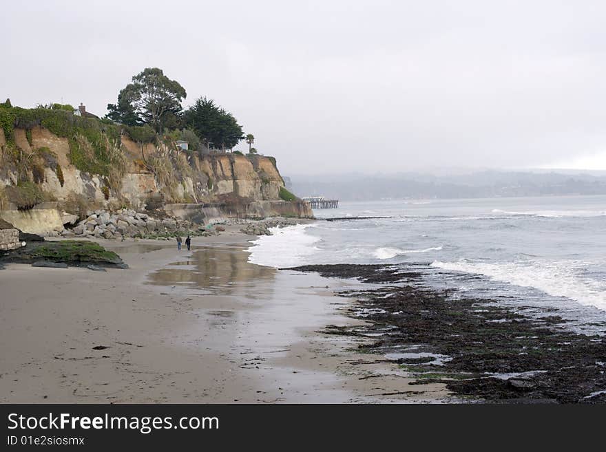 A cliff on the ocean in Capitola California