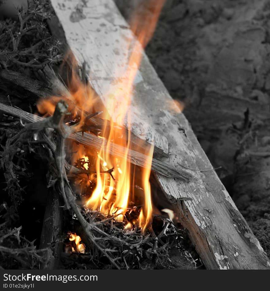 Embers texture, wood in fire texture