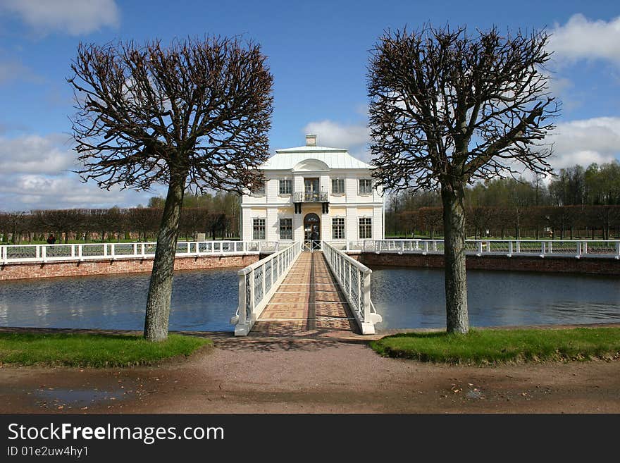 Palace in Peterhof near St.-Petersburg. An example of regular French park. Palace in Peterhof near St.-Petersburg. An example of regular French park.