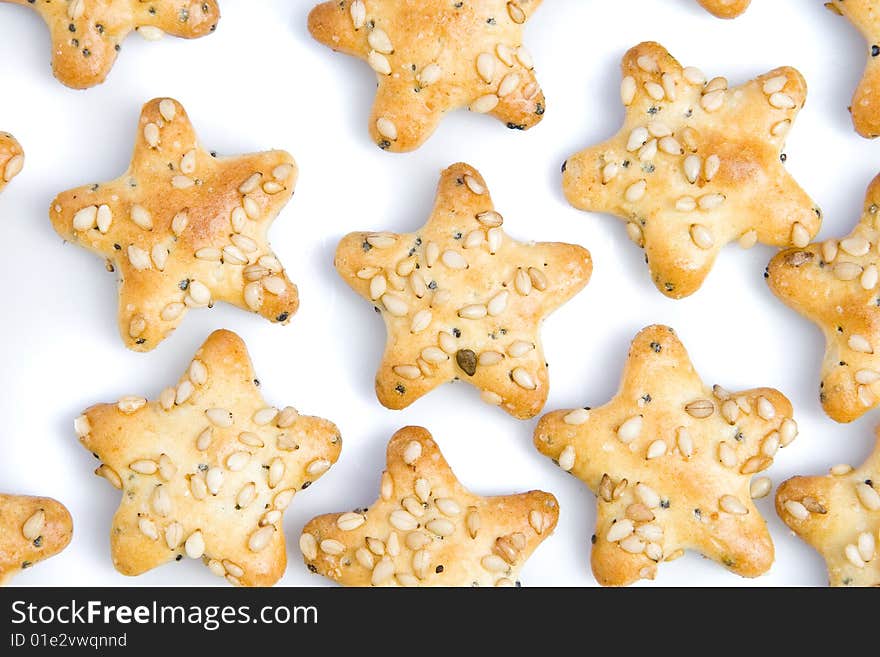 Background of star shaped crackers