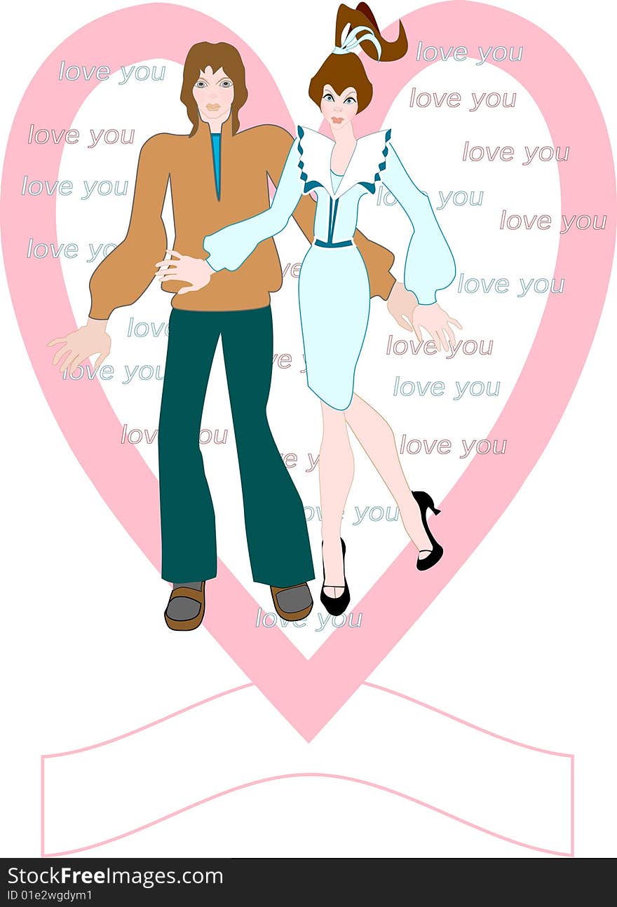 I love you. Valentine day.Wedding.Postcard. Vector illustration. I love you. Valentine day.Wedding.Postcard. Vector illustration.