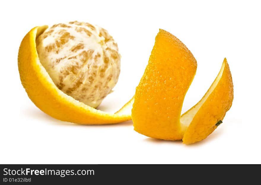 Ripe sweet orange isolated on a white background