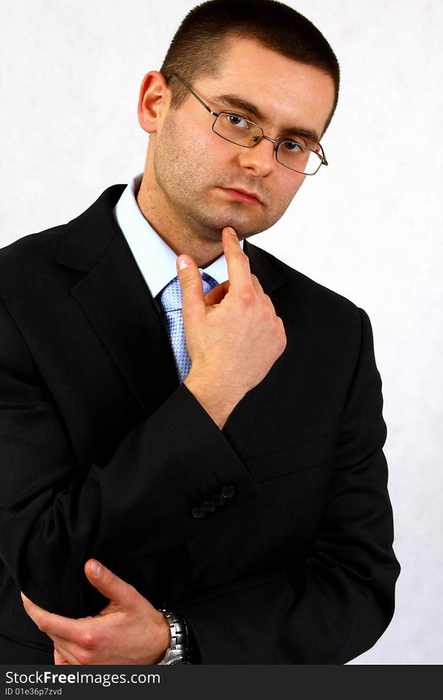 Young businessman on isolated background. Young businessman on isolated background