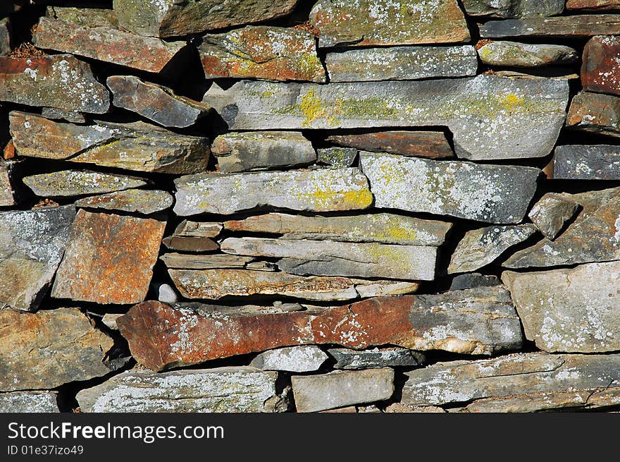 Finnish old stone wall with large gaps