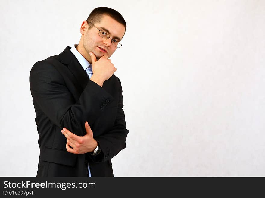 Young businessman on isolated background. Young businessman on isolated background