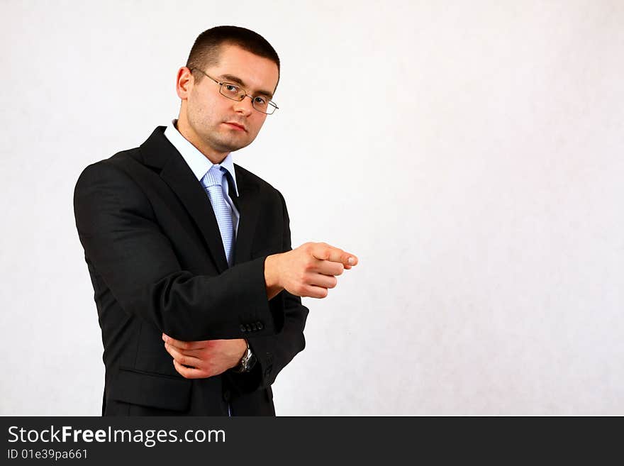 Young businessman on isolated background. Young businessman on isolated background