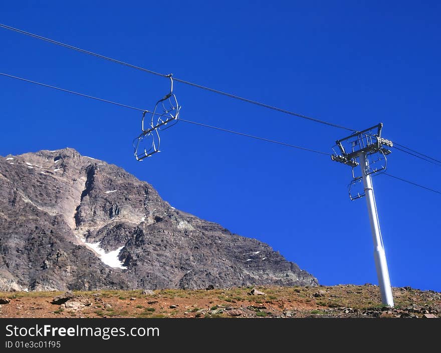 Ski Lift and Mountains