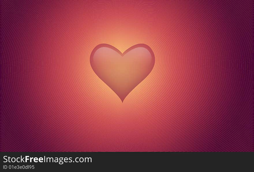 Beauty heart sign bright colored