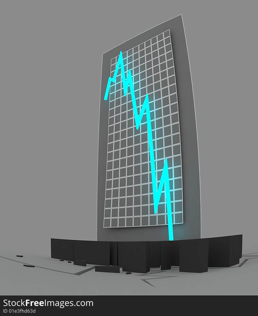 3d Isolated Crisis Chart Concept. 3d Isolated Crisis Chart Concept