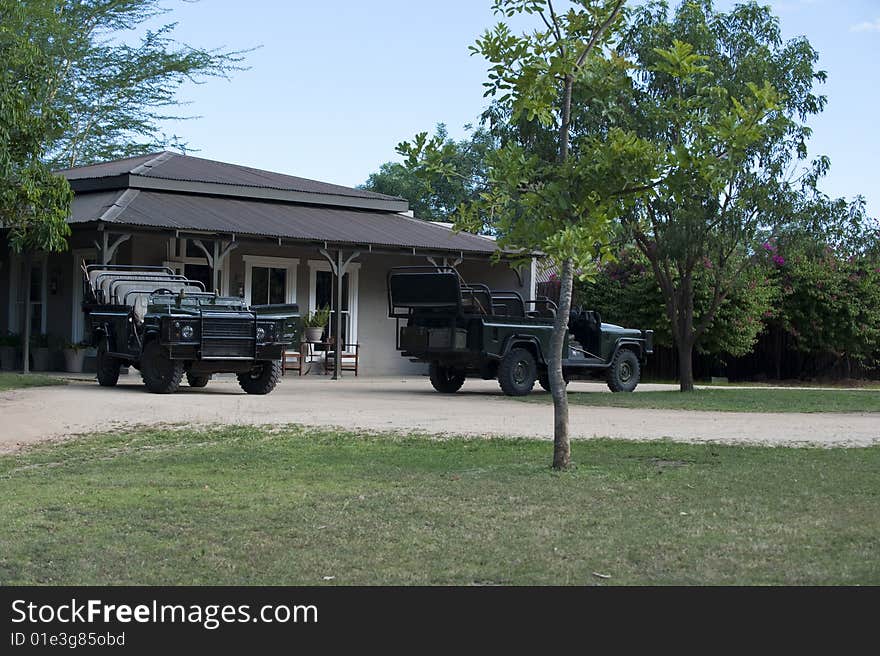 4X4 land vehicles in a reserve in Kruger Park