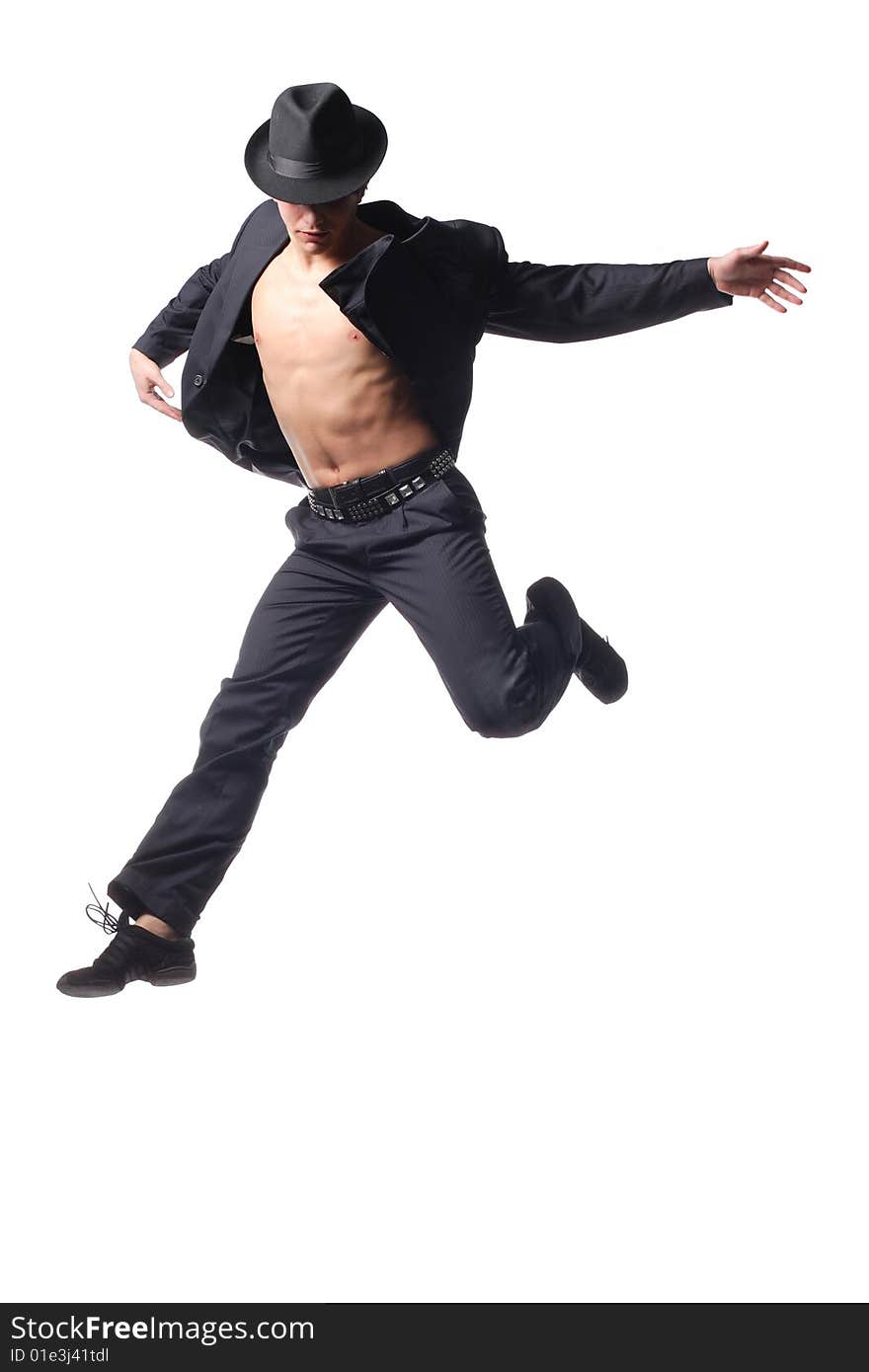 Stylish and young modern style dancer is posing