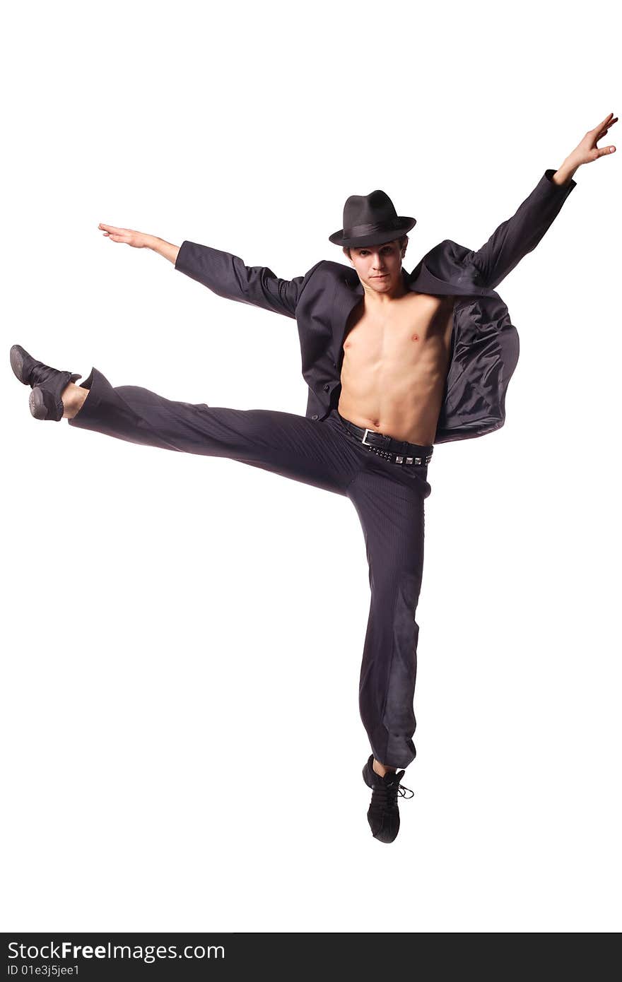 Stylish and young modern style dancer is posing