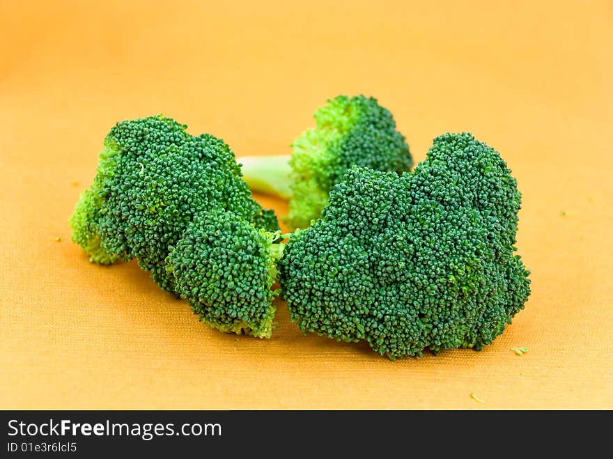 Green broccoli (brassica oleracea), part of inflorescence.