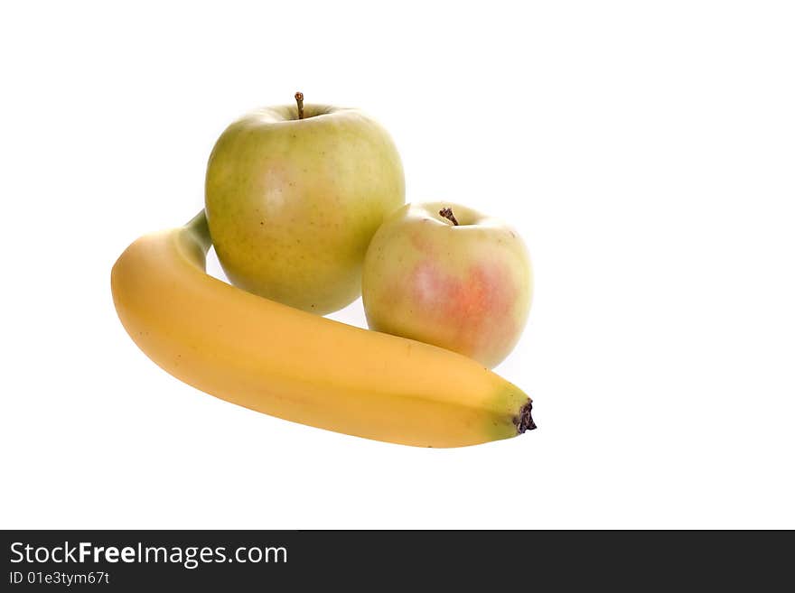 Healthy food, Banana and apples picture on white backround. Healthy food, Banana and apples picture on white backround