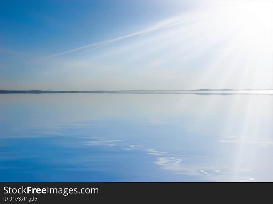 Beautiful sky reflected in water. Beautiful sky reflected in water