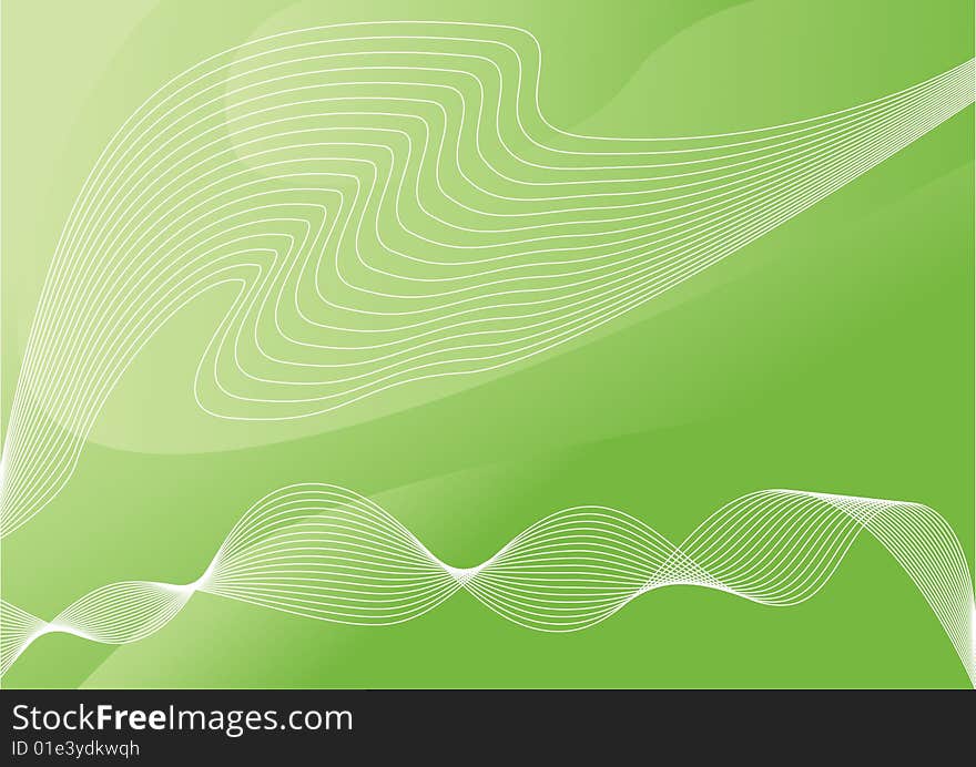 Abstract green background with white stripes