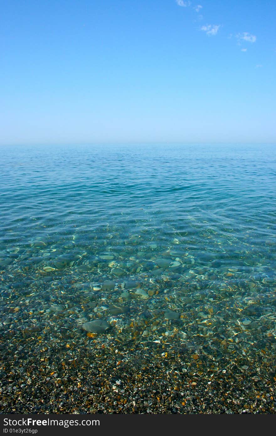 Sky on background of the beautiful sea beach