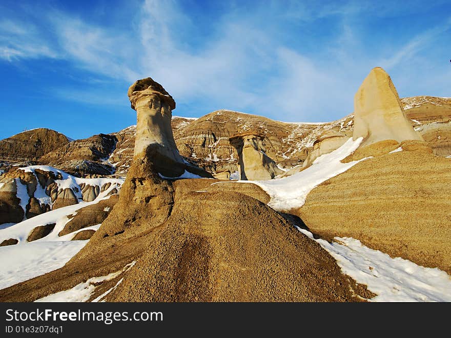 Hoodoos in different shapes