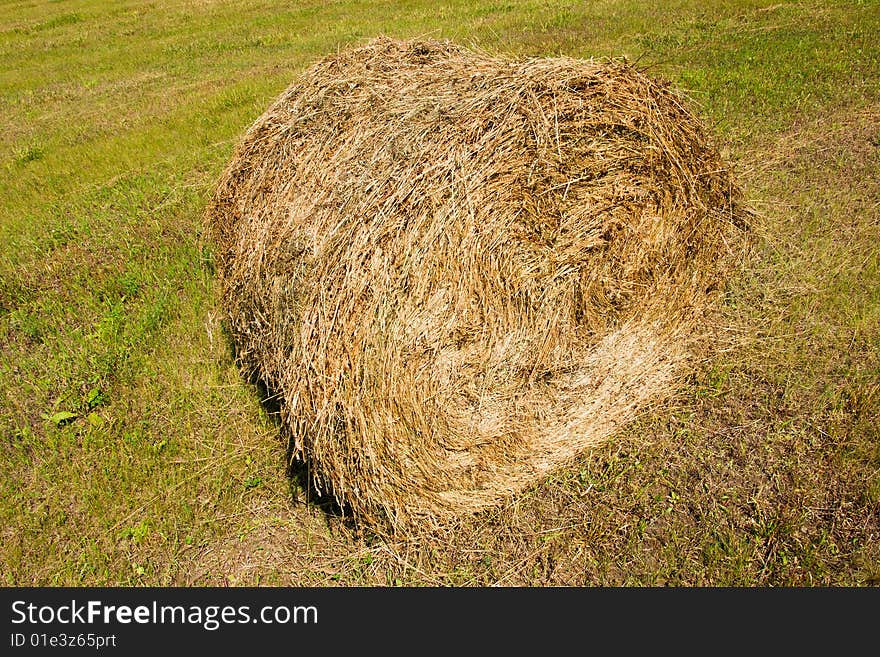 Rural scene, haystacks in the field