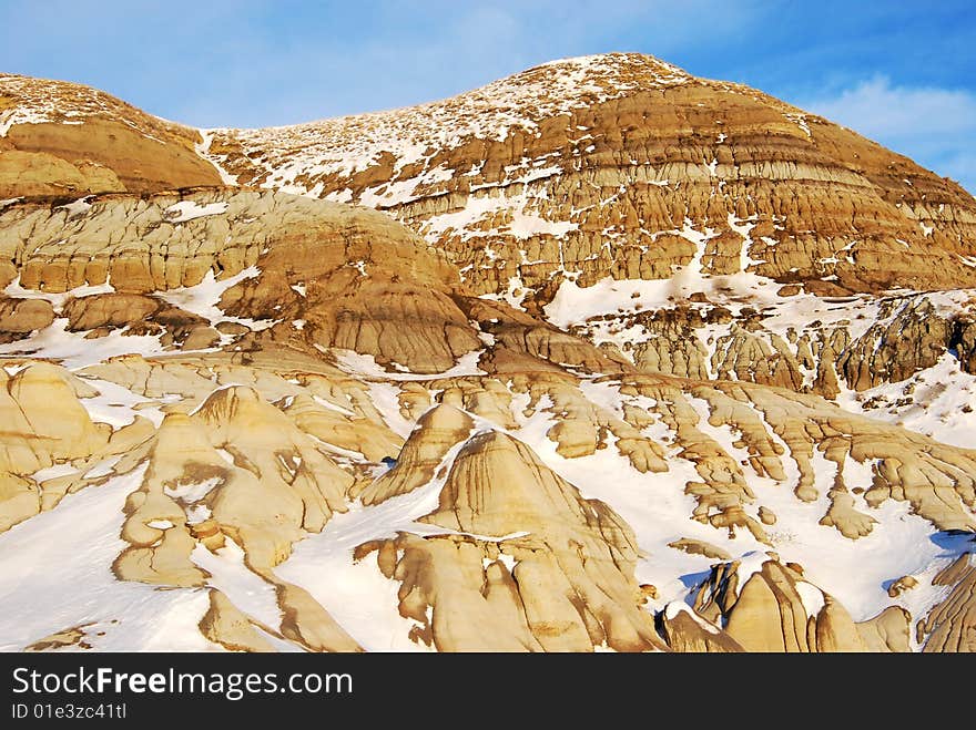 Different shapes of hoodoos in Drumheller Alberta. Different shapes of hoodoos in Drumheller Alberta