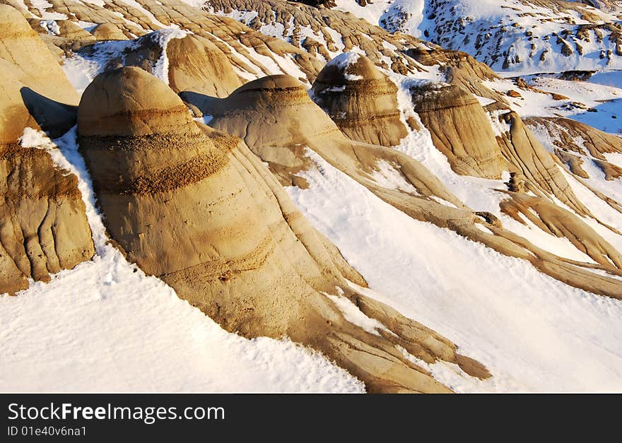 Hoodoos in snow