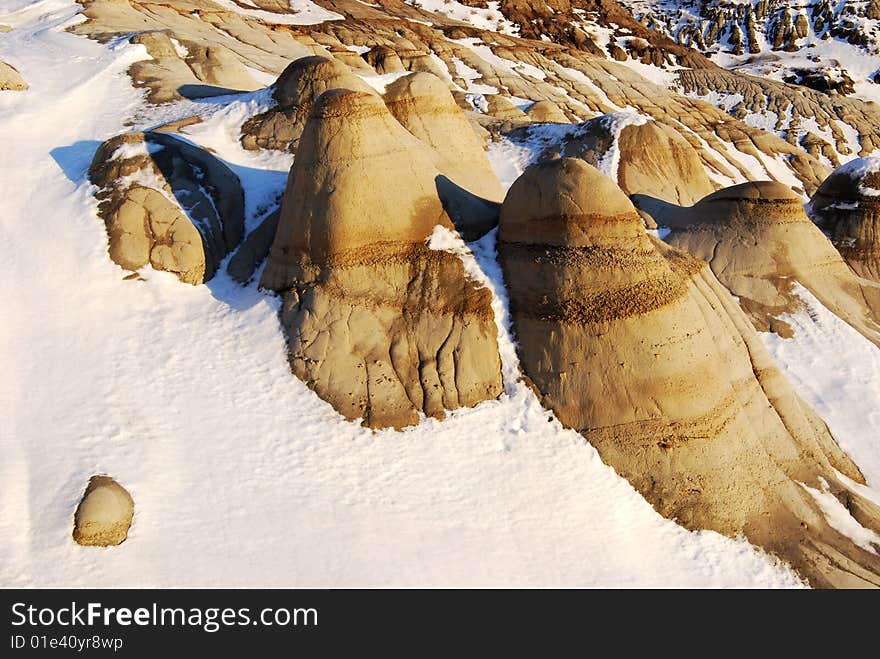 Hoodoos in different shapes