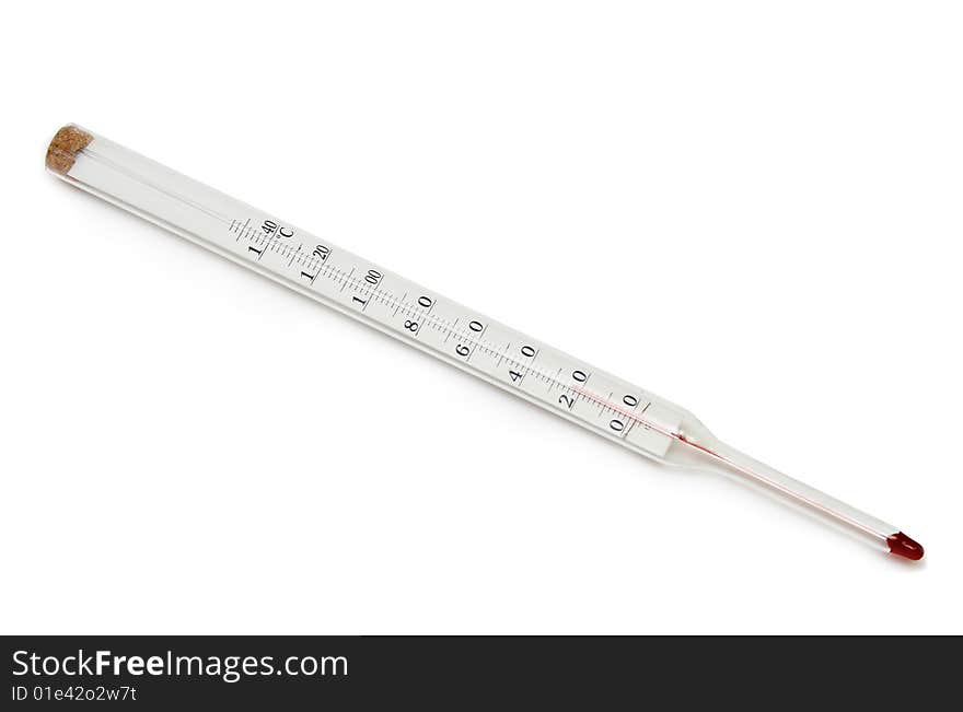 Thermometer on a white background