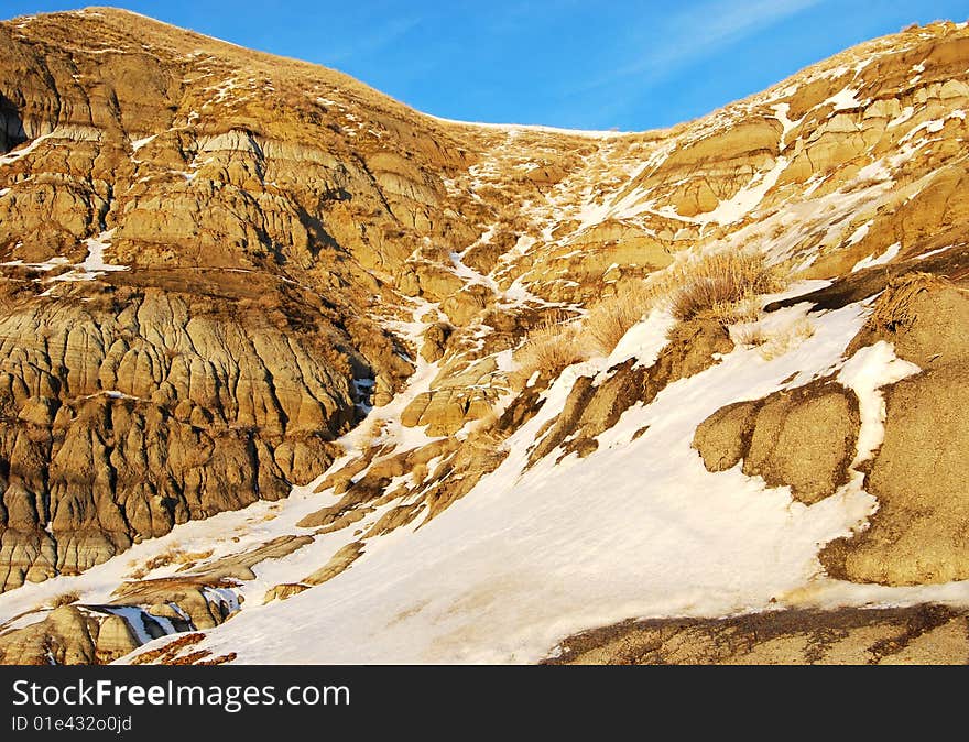 Different shapes of hoodoos in Drumheller Alberta