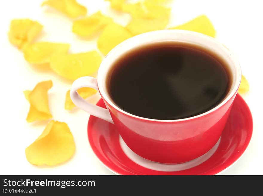 cup from coffee on a white background