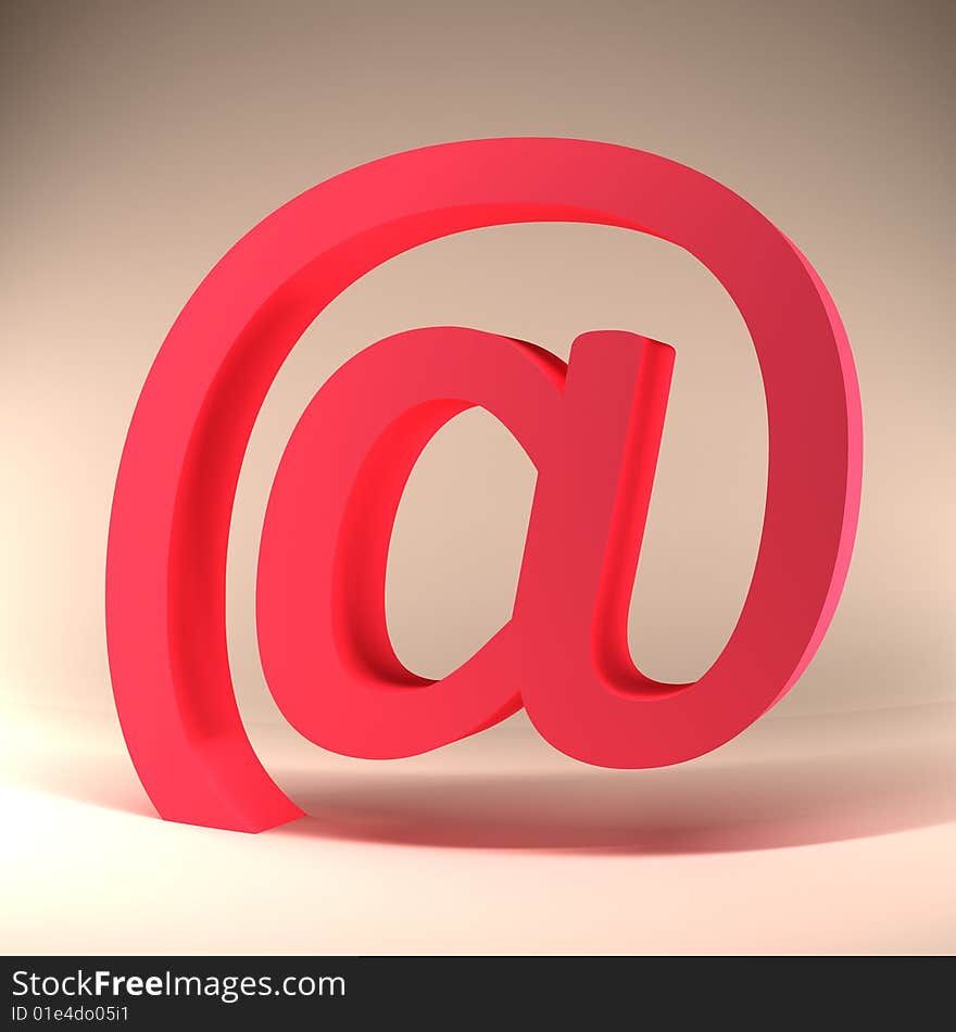 3d Red e mail Sign