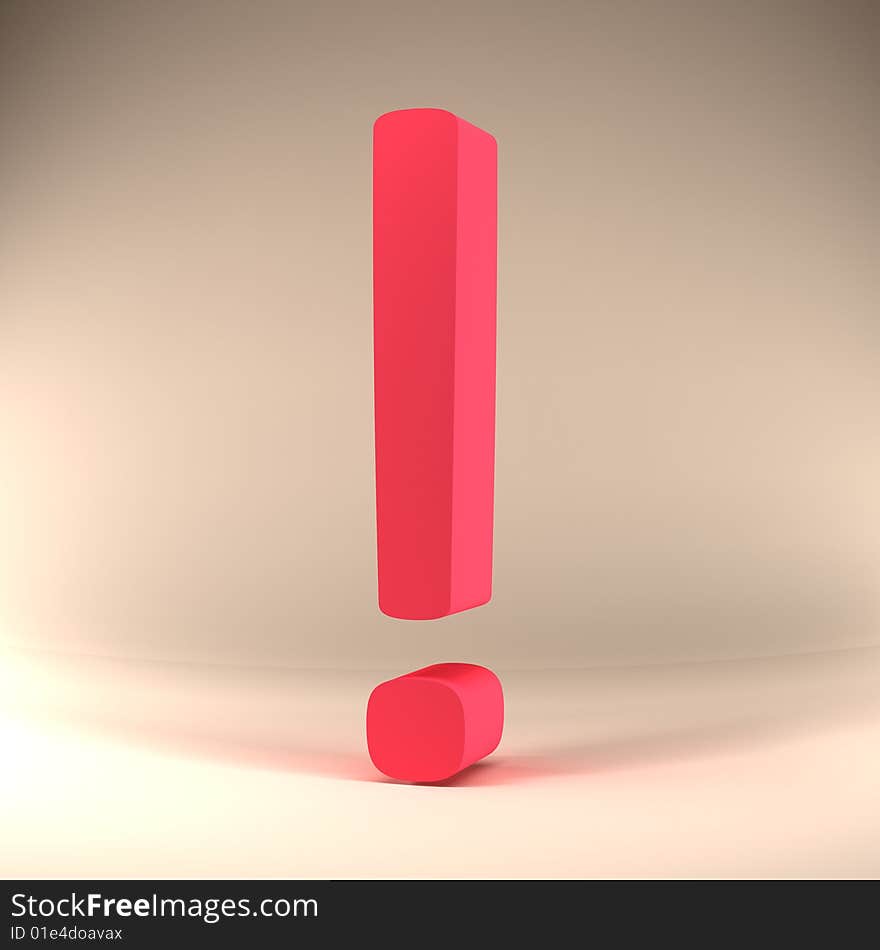 3d red exclamation sign