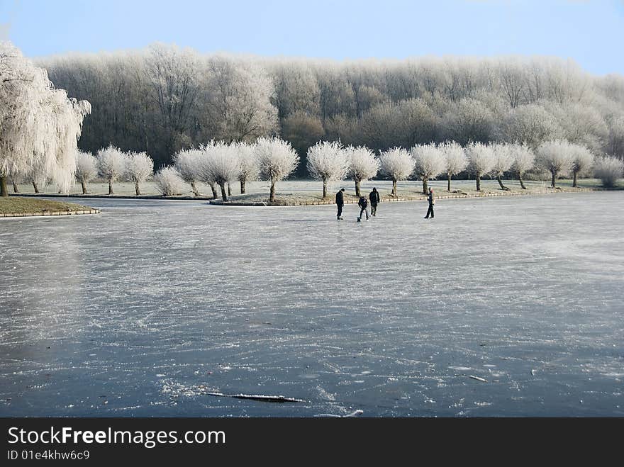 Cold winter in europe in the country Holand. Cold winter in europe in the country Holand